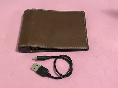 Nomad Brown Leather Card Holder Wallet & POWER BANK W/CABLE