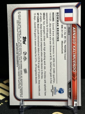 2022 Topps Bowman Chrome Arnaud Kalimuendo Atomic Refractor 1st