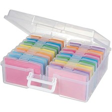Water-Resistant Photo and Craft Storage Box with Snap-Tight Closure - 16 Cases