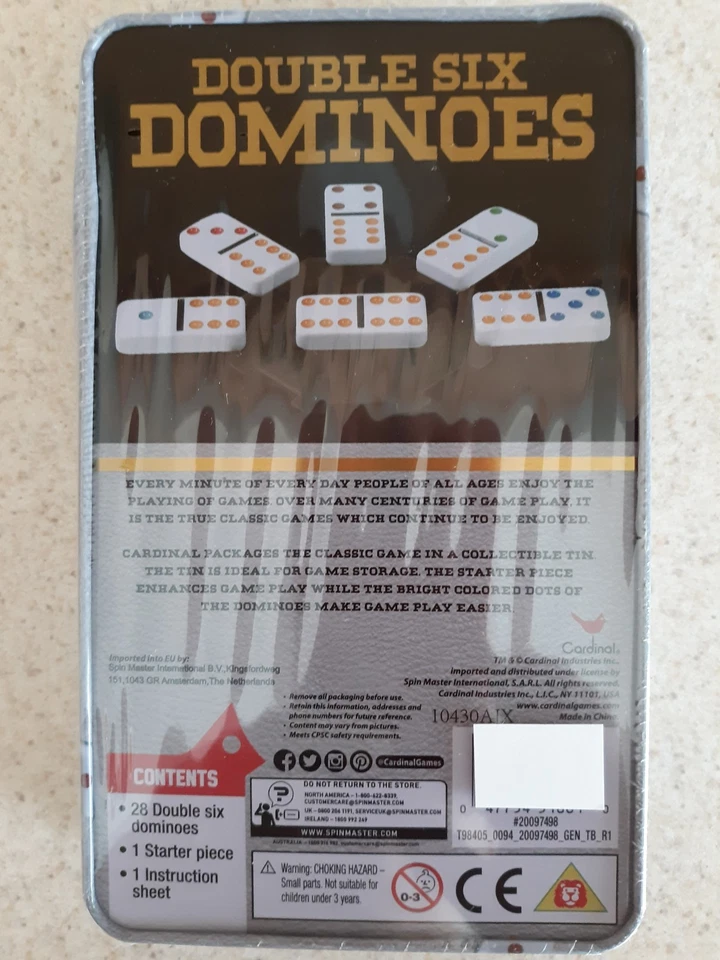 Cardinal Double Six Dominoes in Collectors Tin - New - Image 2 of 2