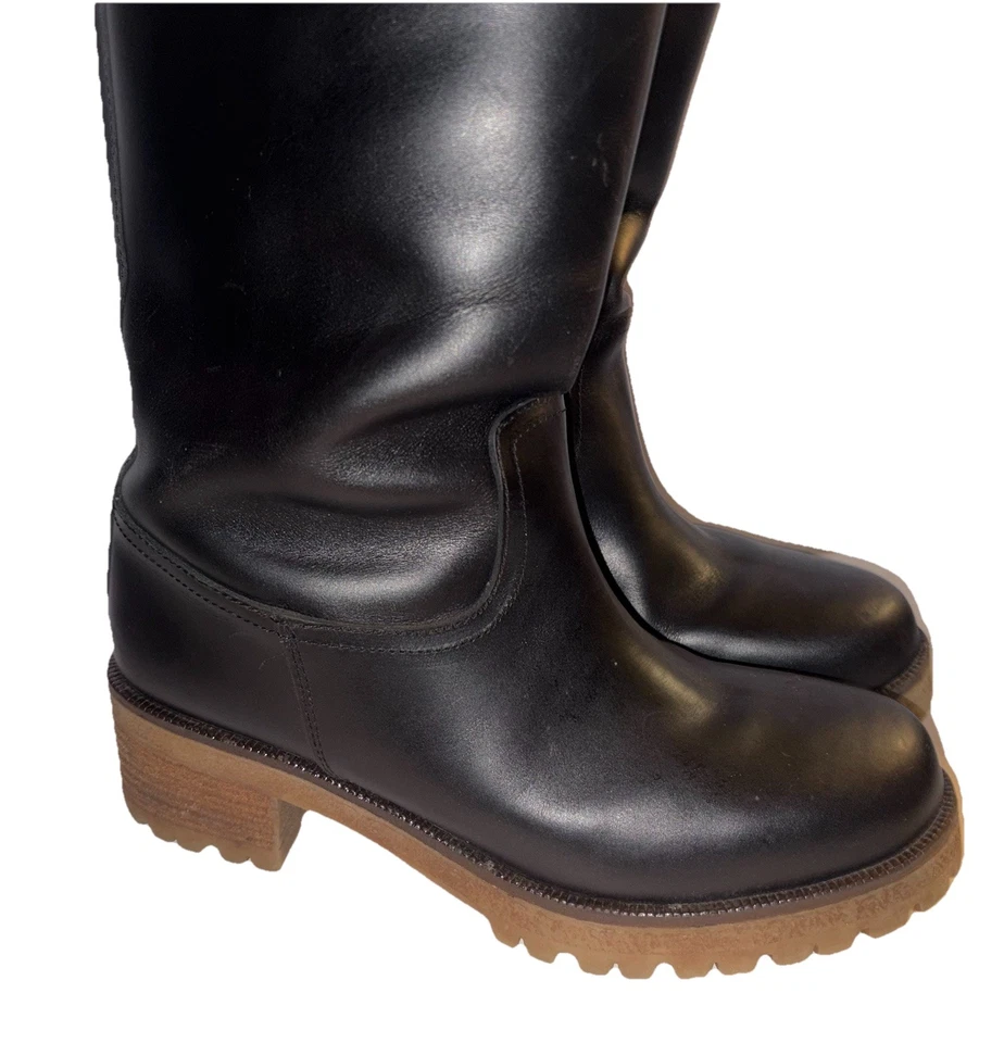 RAS España Botas Campus Cuero Negro Suela Moto Cuero Talla 39 / EE. UU. 9 Foto 4 de 4