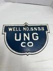 UNG Co. Vintage Heavy Gauge Embossed Steel United Natural Gas Well Marker Sign
