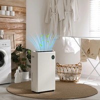 HOMCOM 16L/Day Quiet Air Dehumidifier With Purifier, UVC, Ioniser, Timer, White