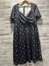 Unique Vintage Floral Print Wrap Dress Women's 1X NWT