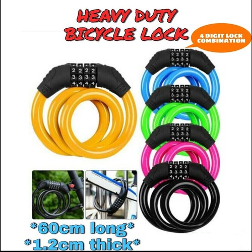 Resettable Cable Chain Bike Lock Padlock 4 Digit Password Combination Number - 第 1/21 張圖片