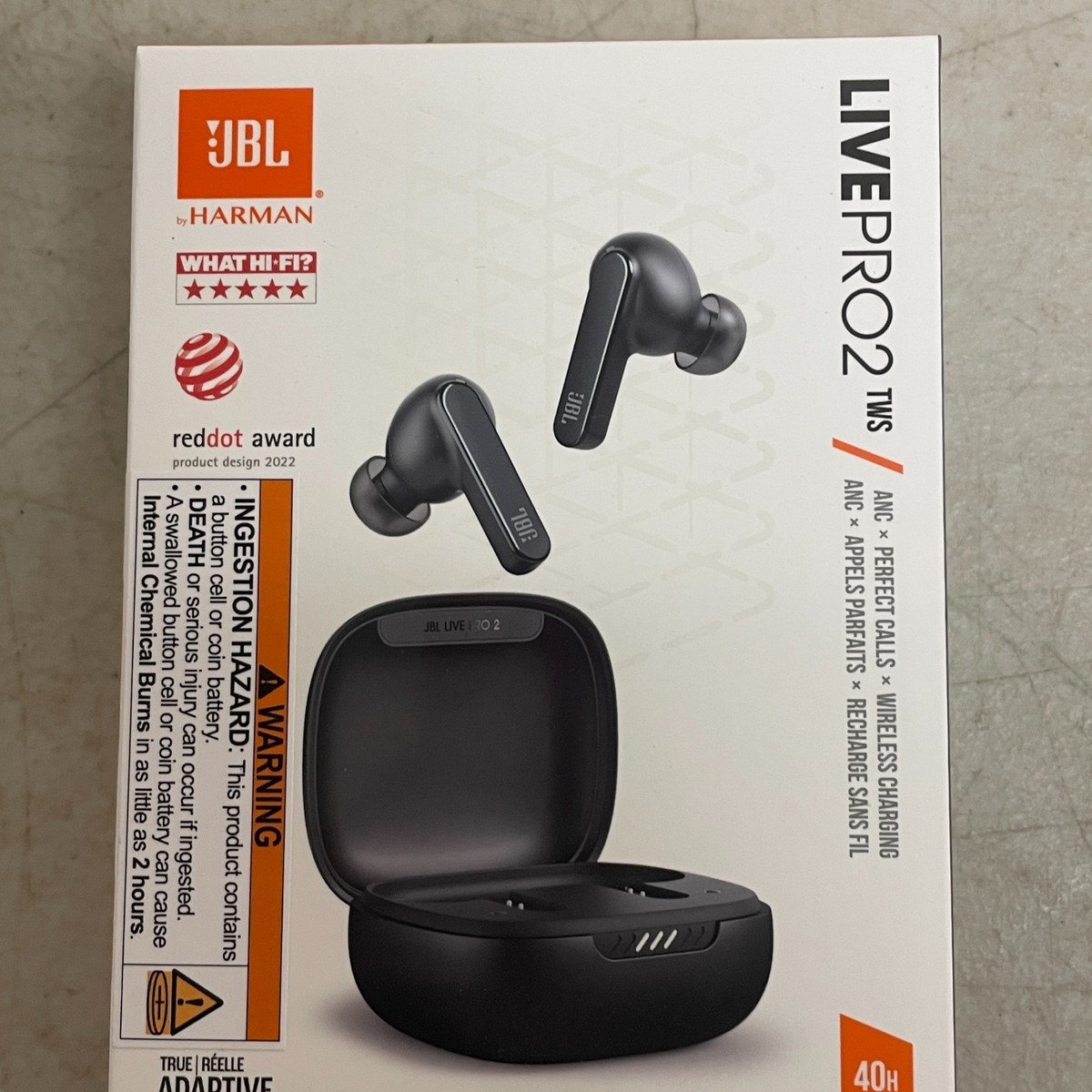 JBL Live Pro 2 In Ear Bluetooth Headphones - Black for sale