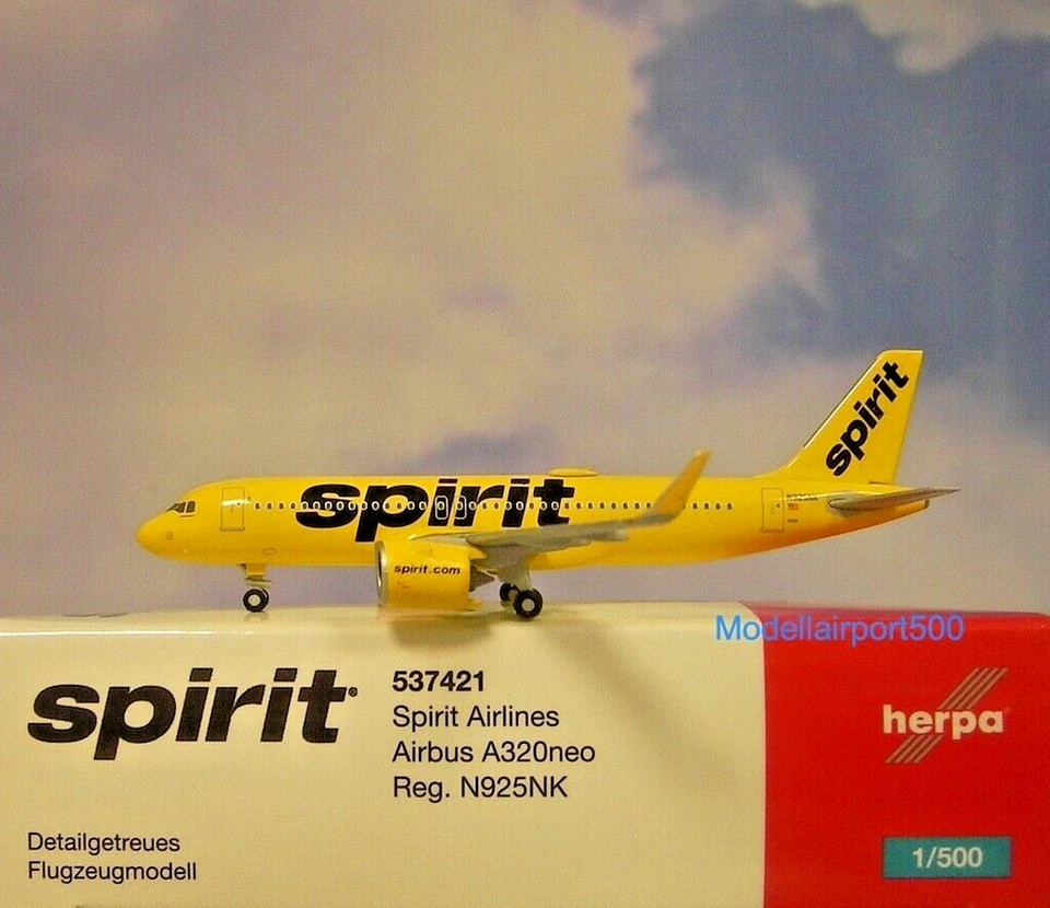 Herpa Wings 1:500 Airbus A320neo  Spirit Airlines N925NK 537421 Modellairport500 - Bild 1 von 1