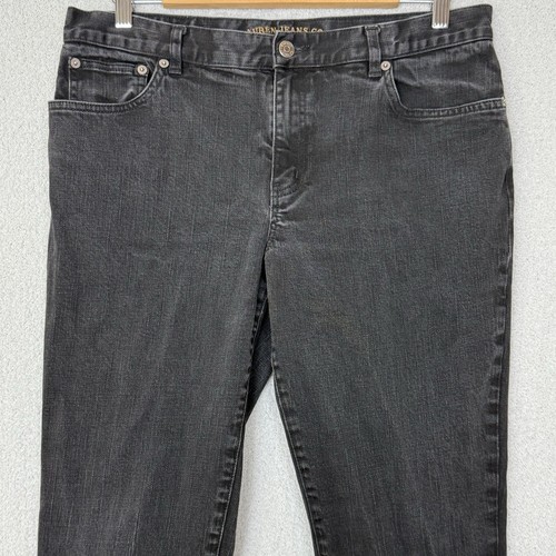LRL Lauren Jeans Co. Women's Jeans Size 12 (34x30) Straight Leg Black Denim - Picture 3 of 11