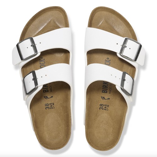 BIRKENSTOCK Arizona Donna Sandali Bianco ciabatte pelle 36 37 38 39 40 41 casual - Imagen 6 de 8