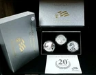 2006 $1 American Silver Eagle 20th Anniversary 3pc Set Box, OGP & COA