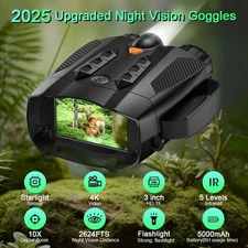 10X Zoom Digital Binoculars 4K Infrared Video Recording Night Vision Goggles
