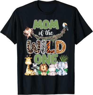 Mom Of The Wild One 1st Birthday Safari Family Matching T-Shirt