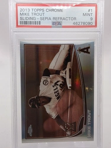 2013 Topps Chrome Mike Trout Sepia Sliding #1   /75