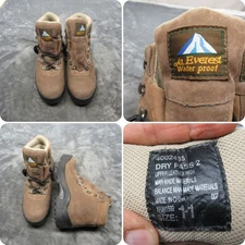 Mt Everest Boots Men 11 Brown Leather Hiking Waterproof Lace Mountaineer Outdoor