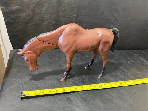 vintage MARX articulating moving head brown horse