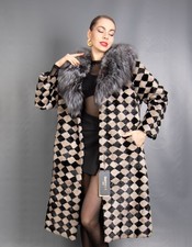 17666 NUOVO CAPPOTTO GLAMOUR VERO VISONE LUSSO PELLICCIA GIACCA LUNGO BELLISSIMO LOOK TAGLIA M