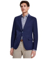Tommy Hilfiger Mens Modern fit Sport Coat Blazer 36 R Navy Blue Solid Linen