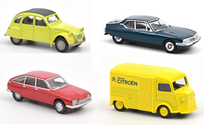 Sammlung mit 4 Citroën 2CV, SM, GS, Type H 3 inches (7.5cm) 1/64 NOREV L3IN6
