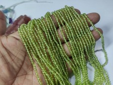 3 Strand AAA Peridot Beads 3.5mm Round Smooth Natural Gemstone 13" Strand