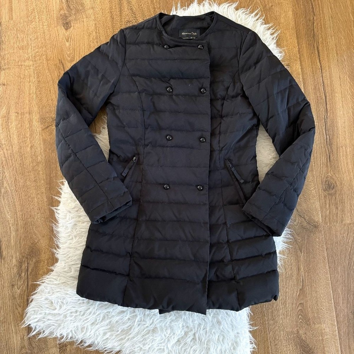 Womens Coats Massimo Dutti Long Black Down Jacket Massimo Dutti