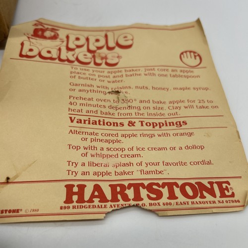 Hartstone Apple Baker Schüssel Menge 2 in Box USA blauer Akzent signiert von Hartstone - Bild 4 von 6