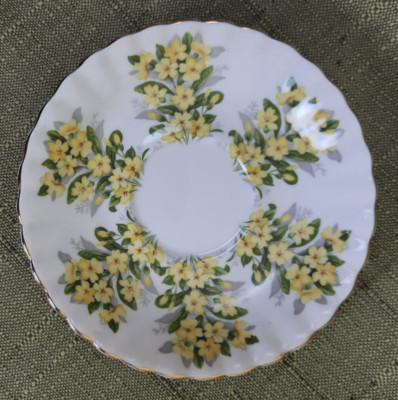 Vintage Royal Albert Yellow Primrose Teacup Saucer (NO TEACUP) Springtime Series