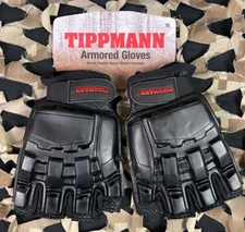 NEW Tippmann Armored Half Finger Paintball Gloves - Black - X-Large