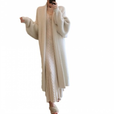 Oversize Womens Faux Mink Cashmere Fluzzy Plush Cardigan Knit