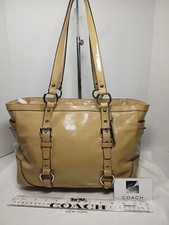 Coach Gallery East West Dark Yellow Medium Purse Shoulder Bag Patent Leather