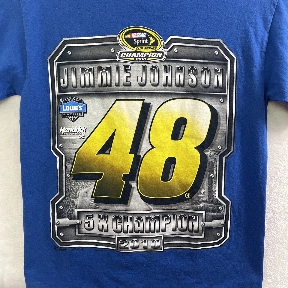 Camiseta Nascar Chase Authentics Juniors Pequeña Jimmie Johnson 48 Azul Manga Corta Foto 4 de 4