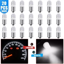 20x Super White BA9S LED Interior Instrument Panel Dash Map Light Bulb 1815 1895