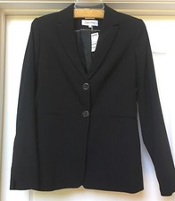Calvin Klein Black Blazer With Stripe Stretch Jacket , Size 4. NWT