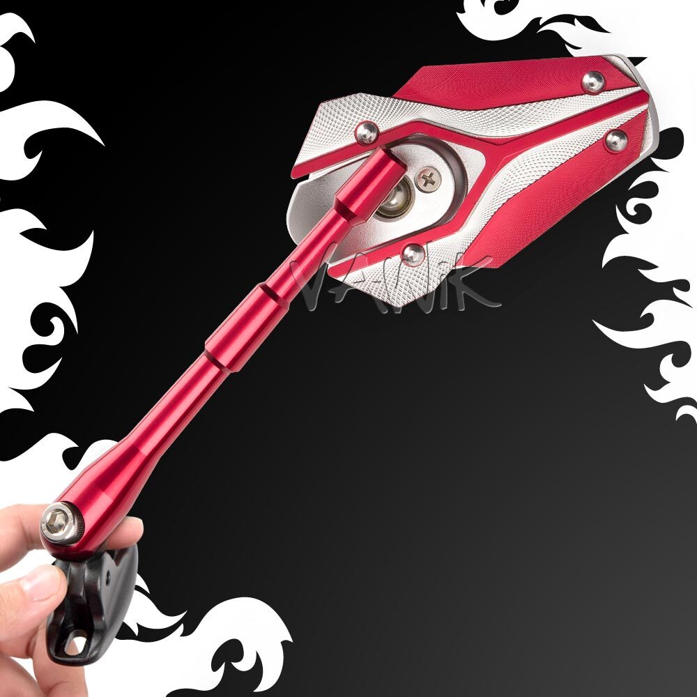 VAWiK Fairing mirrors red and silver VIPER mat black base