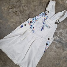 Rare Vintage GUESS Jumper White Color Splash Abstract Pinafore Dress Size 8