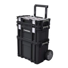 Caja De Herramientas Con Ruedas Organizador Movil 3 Piezas Para Mecanico (Negro)