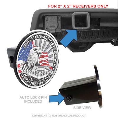 Custom Class 3 Tow Hitch Receiver 2'' Insert Plug Truck & SUV - 911 EAGLE FLAG