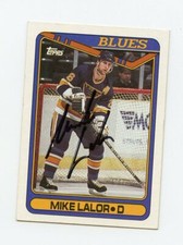 MIKE LALOR BLUES AUTOGRAPH AUTO 90-91 TOPPS #341 *63457