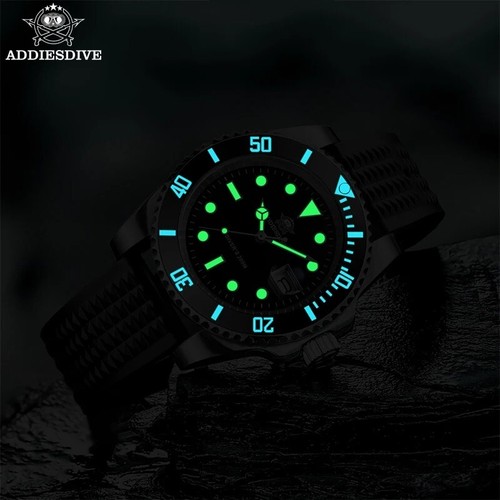 Addiesdive 41mm Quartz Diver Watch 200M Waterproof Silicone Luminous - New - Picture 6 of 8
