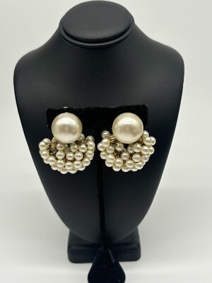 Vintage Faux Pearl Chacha Earrings Fashion Jewelry Estate