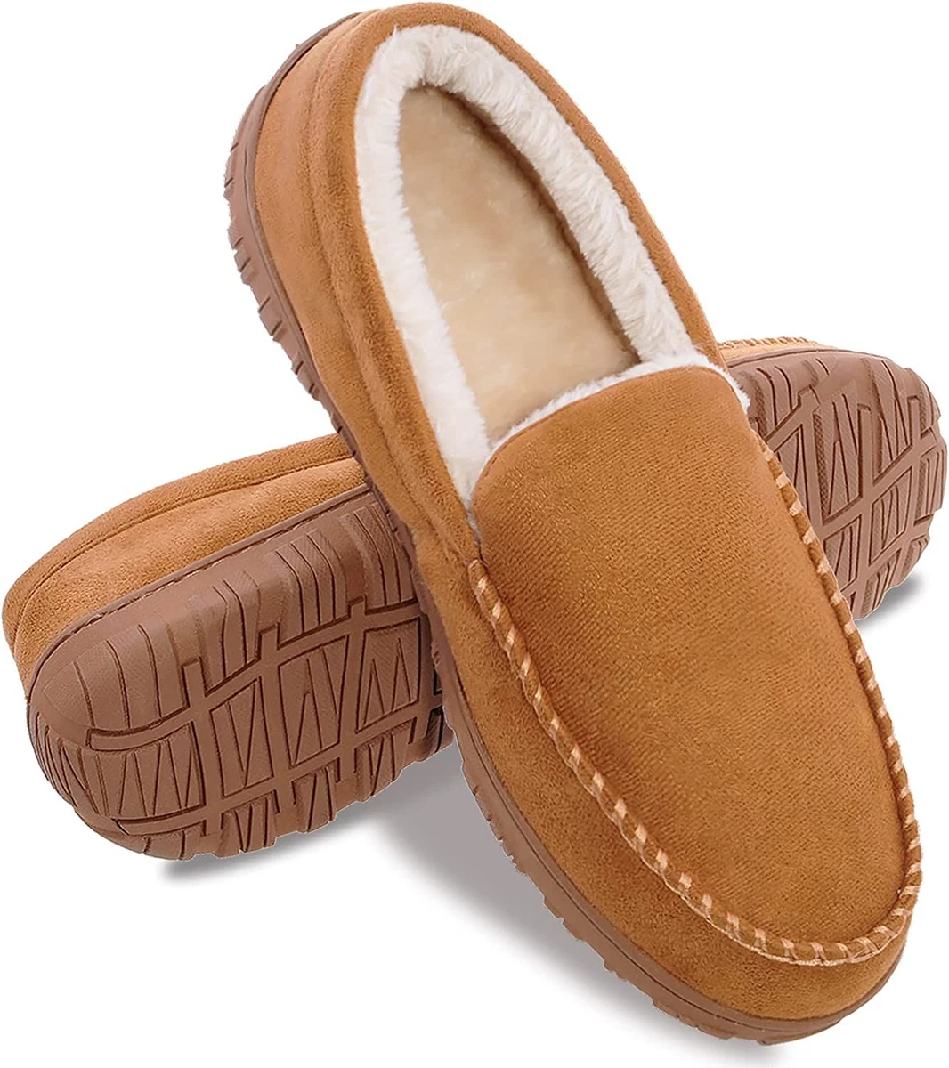 festooning Mens Slippers House Shoes with Memory Foam Moccasin