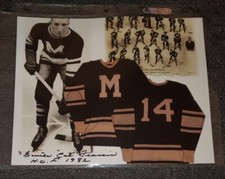 EMILE PERCIVAL FRANCIS HOF MONTREAL MAROONS SIGNED 8X10 PHOTO THE CAT NHL NYR ++
