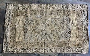 Linge Ancien Broderie Dentelle Dessus De Lit Bebe Enfant Ebay