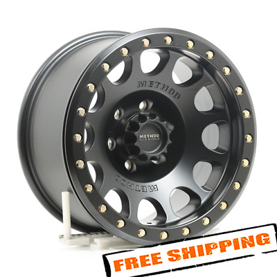 Method Race Wheels MR10579060538B 17x9 MR105 Beadlock Matte Black Wheel