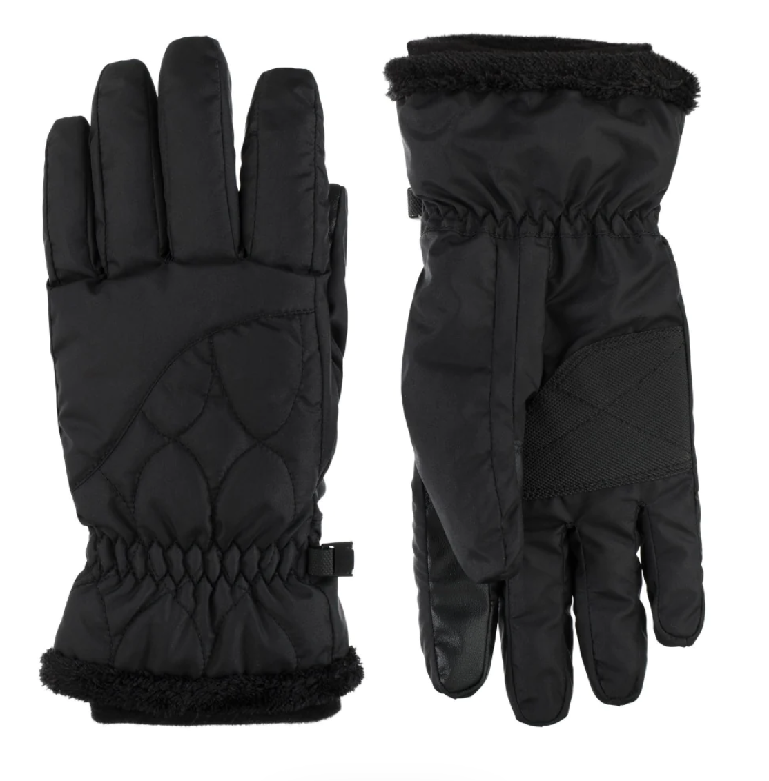 Isotoner Black Stretch Gathered Wrist Smartouch Lined Womens Gloves main image 0