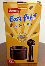 NEW CAPMESSO Easy Refill & Seal Kit 50 Lids & Scoop Make Your Own Pods