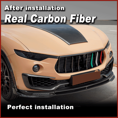 For Maserati Levante Carbon Vorderseite Grill Dekoration Streifen Refit Turning - Picture 4 of 12