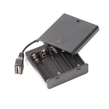 1PCS Battery Holder USB Female Socket 1.5V Slots with Cover 2/3/4/6/8 AA Black