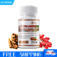 ZHPHK Premium Berberine HCL 1400mg Plus Organic Ceylon Cinnamon 60 Caps