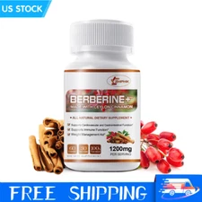 ZHPHK Premium Berberine HCL 1400mg Plus Organic Ceylon Cinnamon 60 Caps