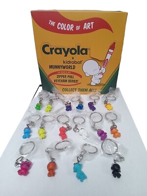 MunnyWorld Crayola Zipper Pull Keychain Series Kidrobot Full Set